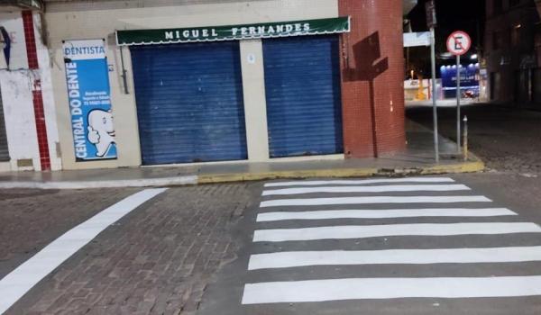 Imagens da Identificação das faixas de pedestres no município.