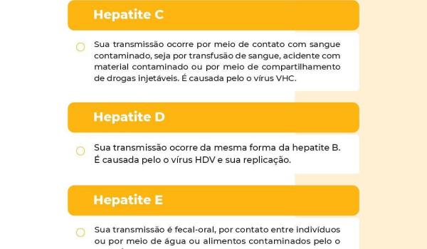 Imagens da Julho Amarelo- Quais são as Hepatites virais?