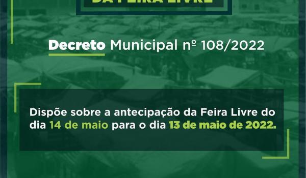 A Prefeitura de Seabra informa sobre a FEIRA LIVRE