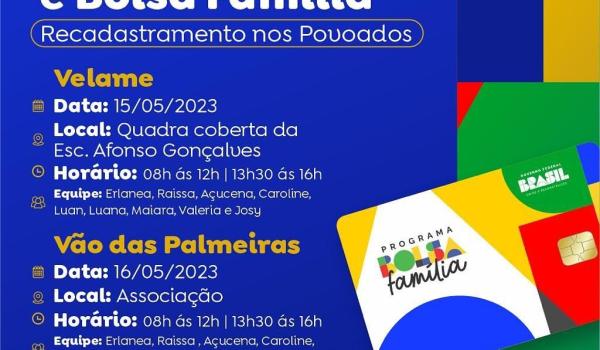 Atenção moradores das comunidades de Velame e Vão das Palmeiras!