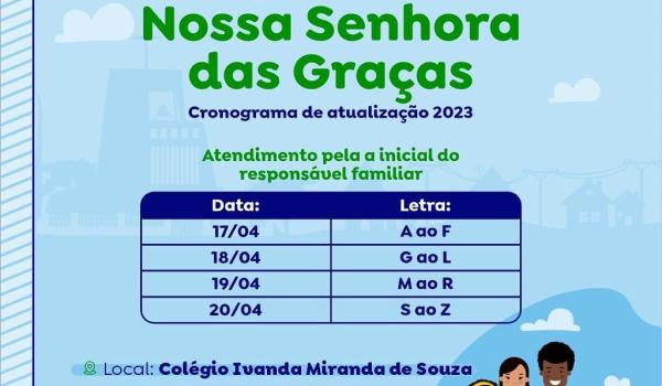 Atenção moradores do bairro NOSSA SENHORA DAS GRAÇAS! precisarão atualizar...