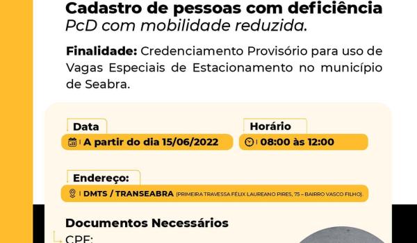 CHAMADA PÚBLICA PARA O DE PESSOAS COM DEFICIÊNCIA – PCD...