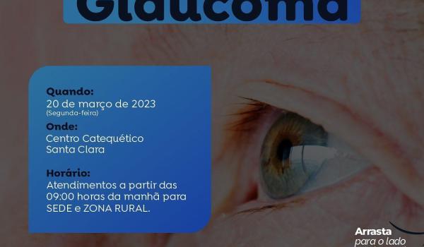 Dia 20 de março de 2023 ( segunda-feira) será realizado no Centro Catequético, mais uma etapa do Projeto Glaucoma.
