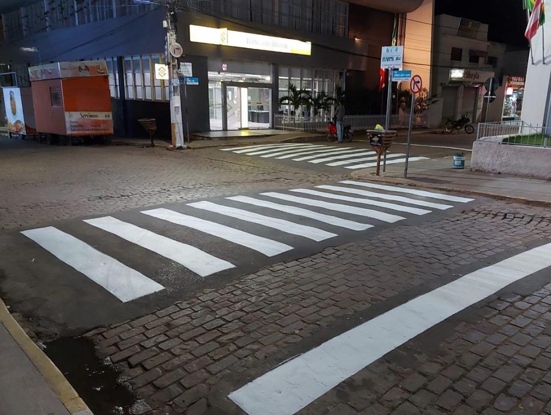 Identificação das faixas de pedestres no município.