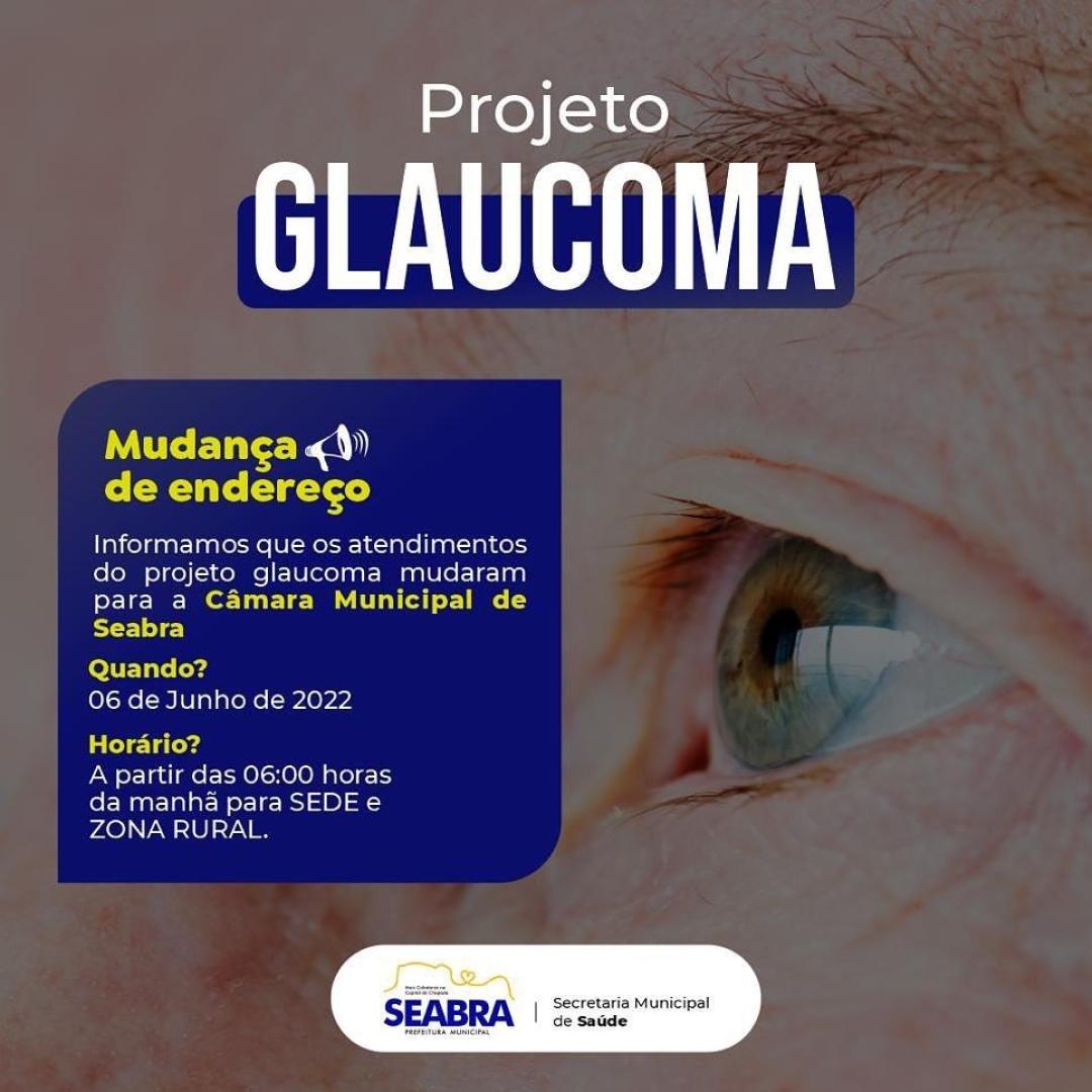 Informamos que os atendimentos do projeto glaucoma mudaram para a Câmara Municipal de Seabra